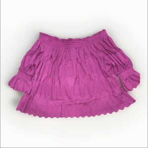 LANE BRYANT Women's Plus Size Smocked Off The Shoulder Pleated Top Size 22/24